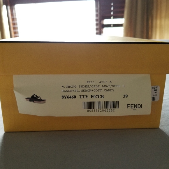 Fendi black thong slides sz 39 - Picture 3 of 3